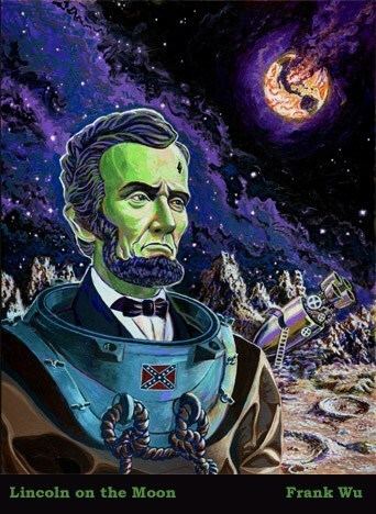 Frank Wu (artist) ZOMBIE LINCOLN ON THE MOON by Frank Wu