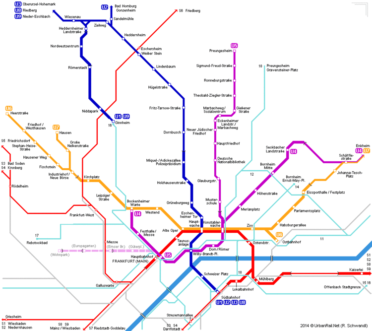 Frankfurt U-Bahn UrbanRailNet gt Europe gt Germany gt FRANKFURT UBahn Stadtbahn