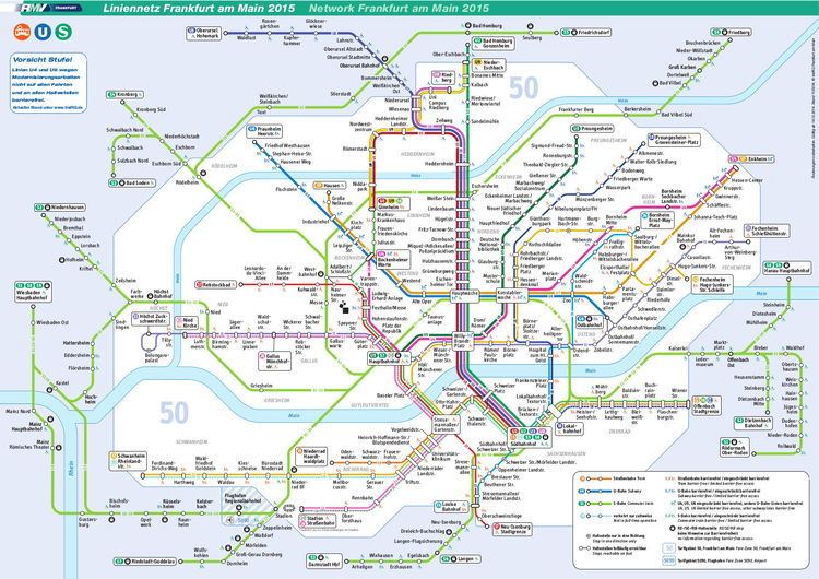 Frankfurt U-Bahn UBahn Frankfurt metro map Germany