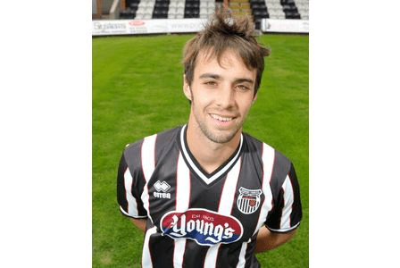 Frankie Artus Grimsby Town Scott and Hurst complete pursuit of Frankie