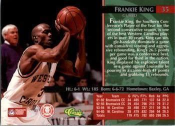 Frankie King 1995 Classic Basketball Gallery The Trading Card Database