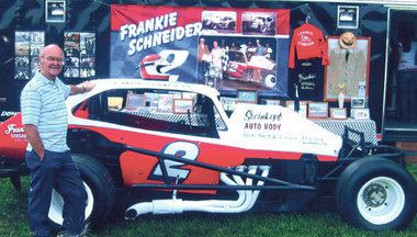 Frankie Schneider 1952 NASCAR champion trophy and rolling museum about racer Frankie