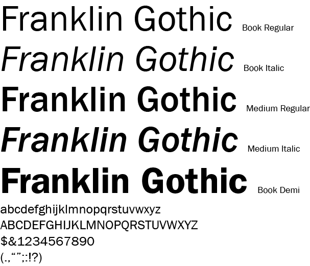 franklin gothic wide bold font