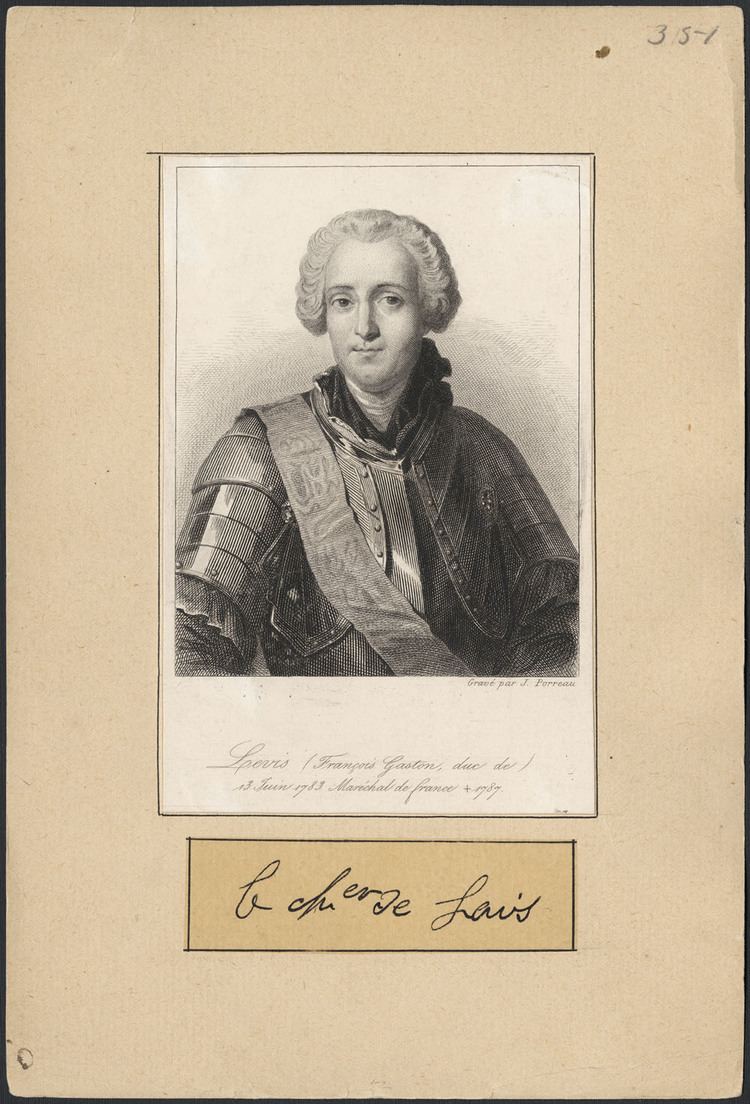 François Gaston de Lévis Biography LVIS FRANOIS DE Duc de LVIS Volume IV 17711800