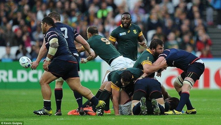 Frans Malherbe South Africa prop Frans Malherbe pictured 39biting39 into