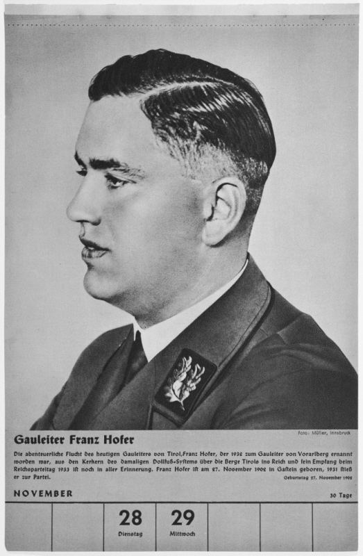 Franz Hofer Portrait of Gauleiter Franz Hofer One of a collection of