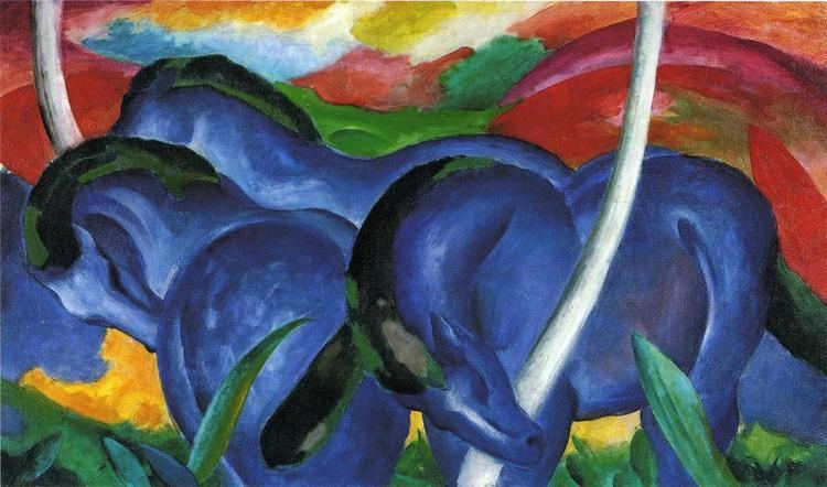 Franz Marc The Large Blue Horses Franz Marc WikiArtorg