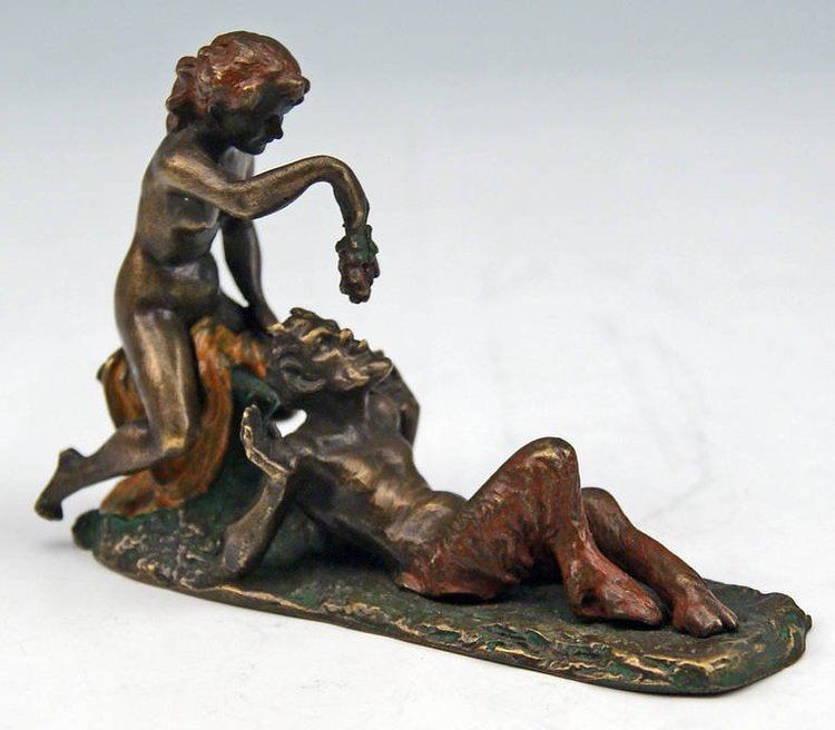 Franz Xaver Bergmann Vienna Erotic Bronze Vintage by Franz Bergman Faun with