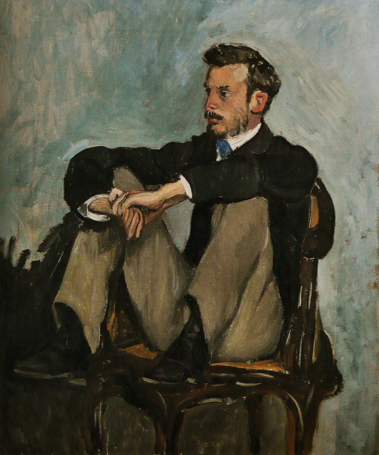 Frédéric Bazille Portrait of Auguste Renoir 1867 Frederic Bazille WikiArtorg