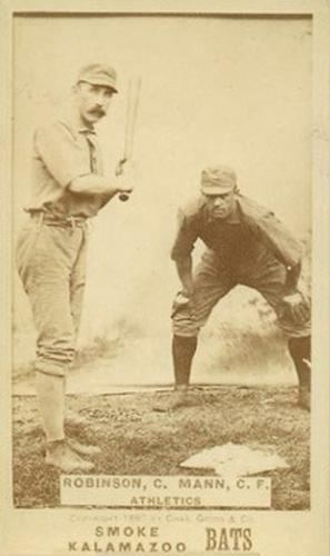 Fred Mann (baseball) 1887 Kalamazoo Bats N6901 NNO Wilbert Robinson Fred Mann Front