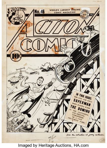 Fred Ray Fred Ray Action Comics 46 Superman Cover Original Art Lot 92032