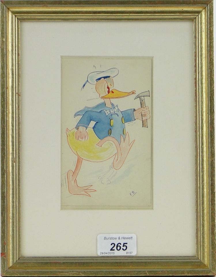 Fred Spencer Attributed to Fred Spencer Walt Disney animator Pen watercolour