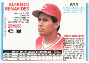 Freddie Benavides 1992 Donruss Baseball Gallery The Trading Card Database
