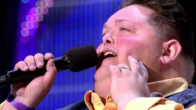 Freddie Combs as he heartfully sings "Wind beneath my wings" at The X Factor USA