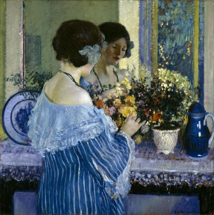 Frederick Carl Frieseke FileFrederick Carl Frieseke Girl in Blue Arranging