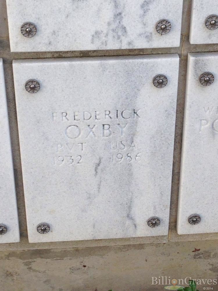 Frederick Oxby Grave Site of Frederick Oxby 19321986 BillionGraves