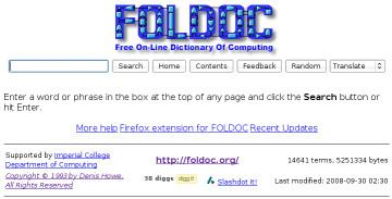 Free On-line Dictionary of Computing