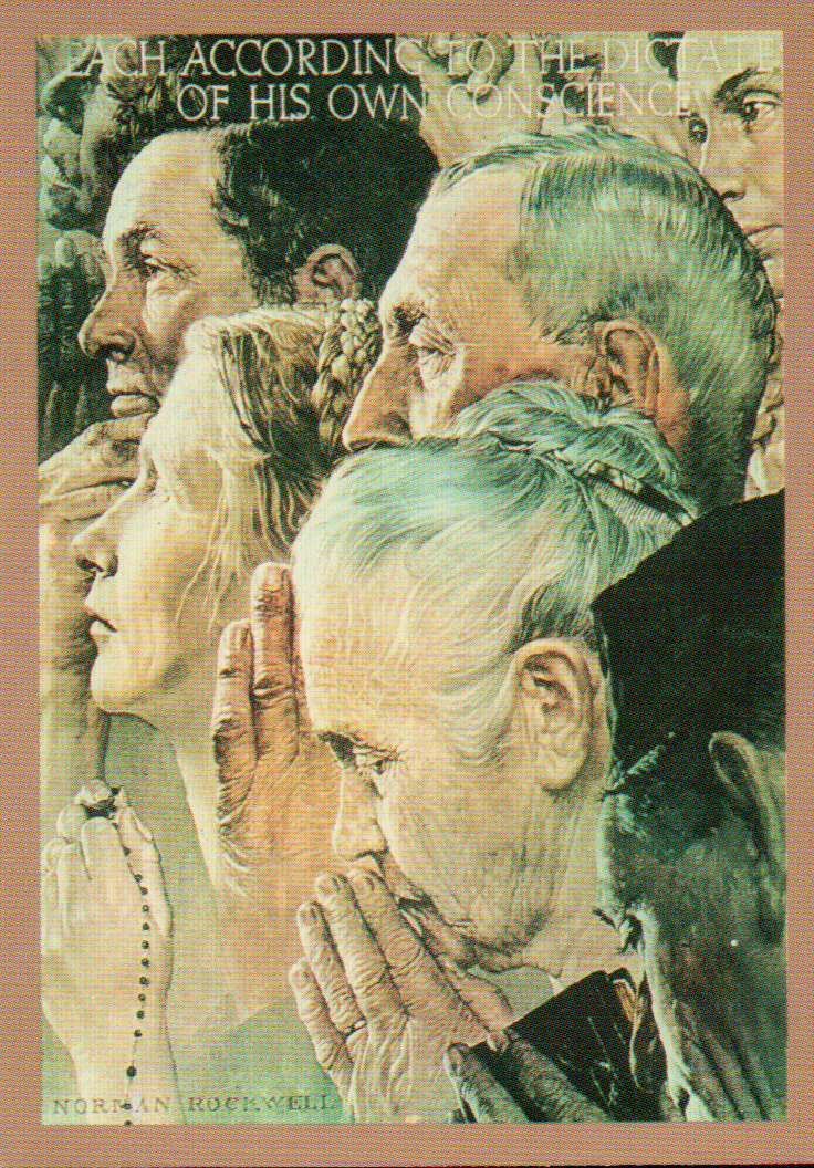 Freedom of Worship (painting) Freedom to Worship collector plate by Norman Rockwell River Shore