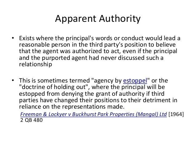 The meaning of Apparent authority
