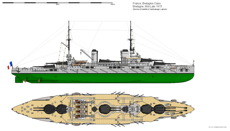 French battleship Bretagne France BretagneClass Battleships Shipbucket