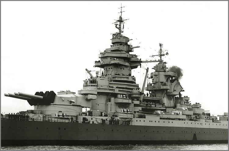 French battleship Richelieu Closeup of the central citadel on the French battleship Richelieu