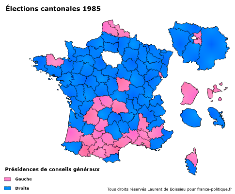 French cantonal elections, 1985 wwwfrancepolitiquefrcartographiecantonales19