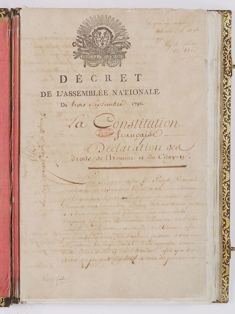 French Constitution of 1791 - Alchetron, the free social encyclopedia