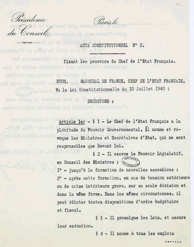 French Constitutional Law of 1940 - Alchetron, the free social encyclopedia