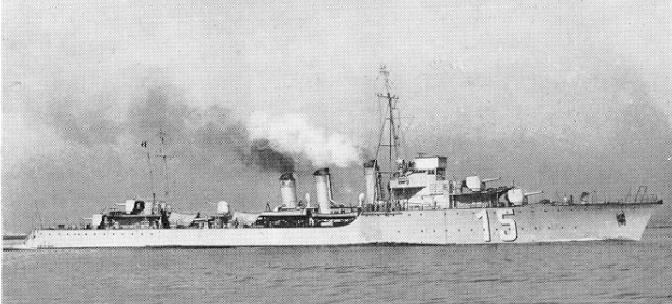 French destroyer Bourrasque