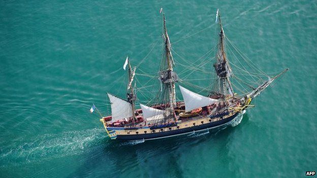 French frigate Hermione (1779) Replica 18th Century French frigate sails for US BBC News