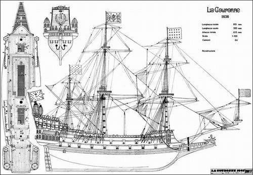 French ship Couronne (1636) La Couronne 1636 plans