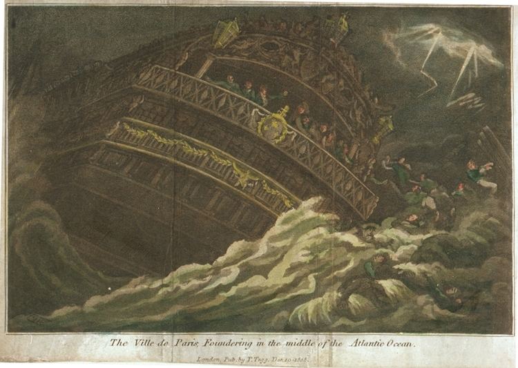 French ship Ville de Paris (1764) FileNaufrage du vaisseaux le Ville de Paris en 1782 apres bataille