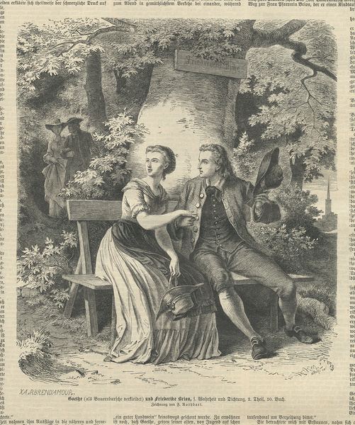 Friederike Brion Darstellung Johann Wolfgang von Goethe und Friederike Brion auf der