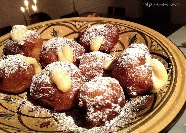 Frittole (doughnut) Fritole with zabaglione memories of Venice italy on my mind