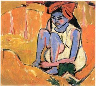 Das blaue Mädchen in der Sonne by Ernst-Ludwig Kirchner