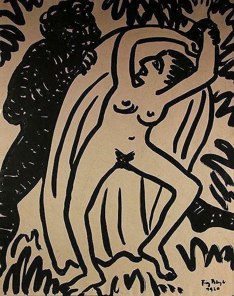 A naked woman by Fritz Bleyl