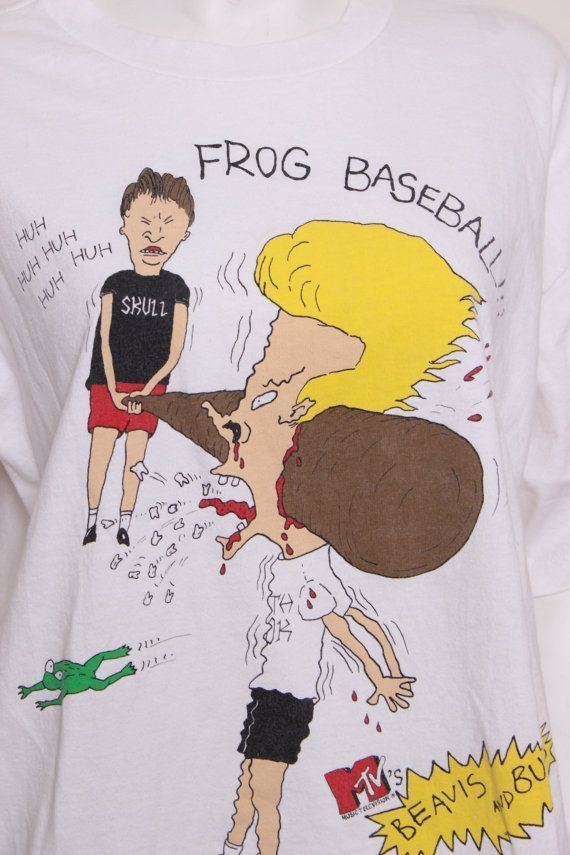 Frog Baseball MOVING SALE Vintage Beavis and Butthead Frog Baseball Mtv TShirt