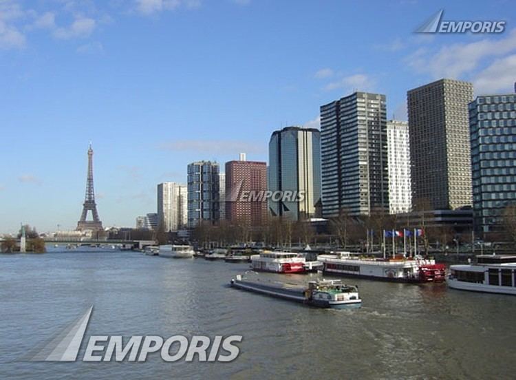 Front de Seine Eiffel Tower and Front de Seine from Pont Mirabeau Paris Image