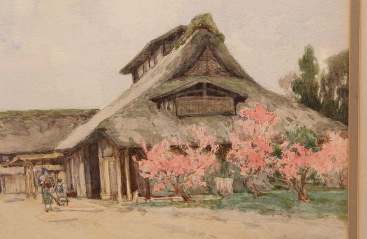 Fujio Yoshida Fujio Yoshida Watercolor Painting of a Japanese Farmhouse from
