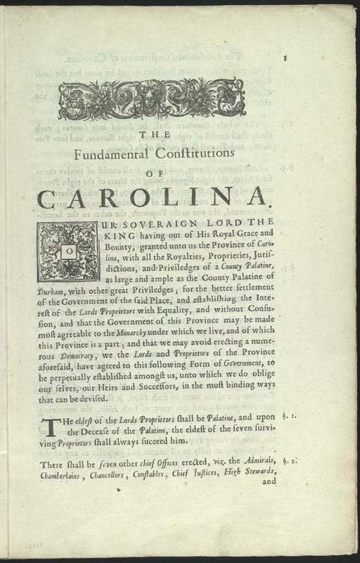 Fundamental Constitutions of Carolina