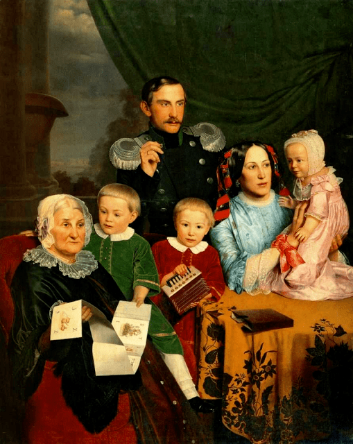 Fyodor Slavyansky Family portrait by Fyodor Slavyansky 1852 In the Swans Shadow
