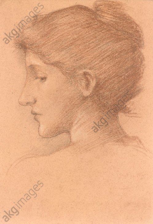 Gaetano Meo akgimages Study of a Female Head probably Mrs Gaetano Meo