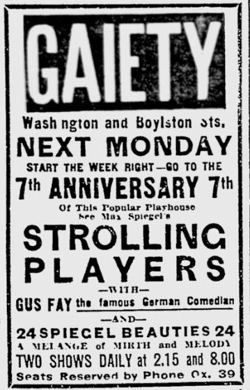 Gaiety Theatre, Boston (1908)