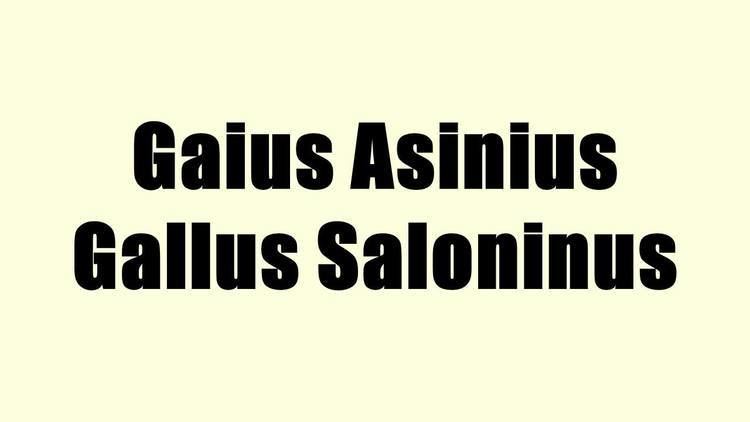 Gaius Asinius Gallus Saloninus Gaius Asinius Gallus Saloninus YouTube