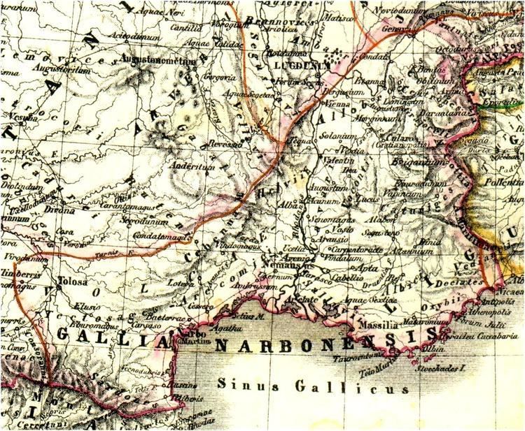 Gallia Narbonensis Landkarte der Gallia Narbonensis im Lateinischen LinkLexikon