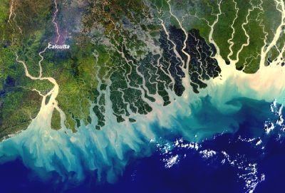 Ganges Delta Space in Images 2004 05 MERIS image of the Ganges delta India