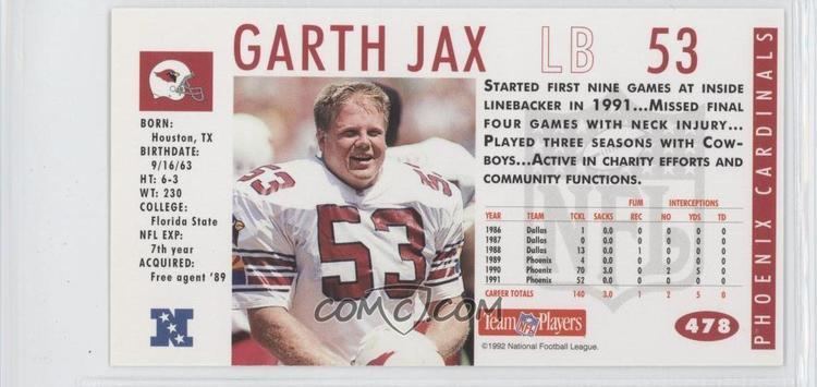 Garth Jax 1992 GameDay Base 478 Garth Jax COMC Card Marketplace