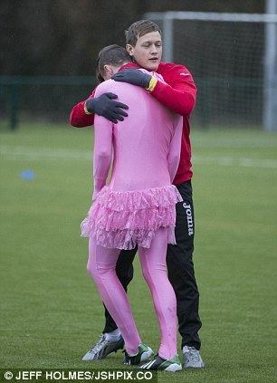 Gary Fraser Partick Thistles Gary Fraser dons pink fairy in training as a