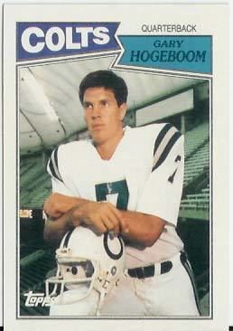 Gary Hogeboom Card of the Week 1987 Topps Gary Hogeboom The Football