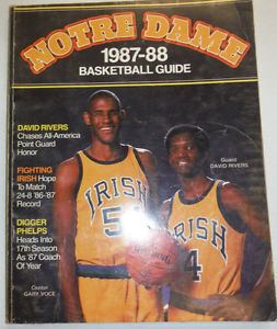 Gary Voce Notre Dame Magazine Basketball Guide David Rivers Gary Voce 1987